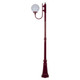 Lisbon 25cm Sphere Curved Arm Tall Post Light - Burgundy Finish / E27 Lisbon 25cm Sphere Curved Arm Tall Post Light - Burgundy Finish / E27